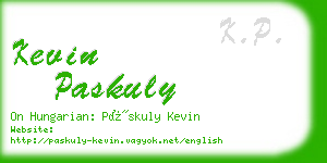 kevin paskuly business card